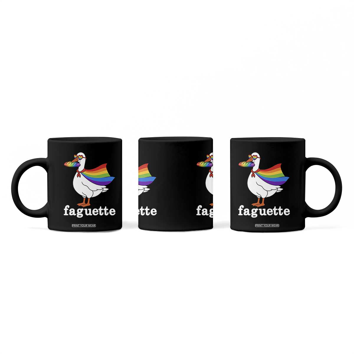 Faguette LGBTQ Coffee Mug Funny Pride Goose Rainbow TS14 Print Your Wear