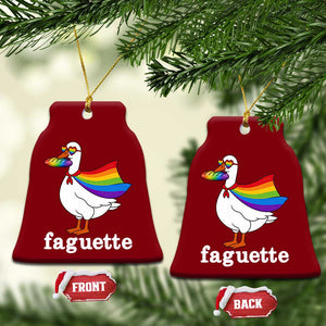Faguette LGBTQ Ceramic Ornament Funny Pride Goose Rainbow TS14 Print Your Wear