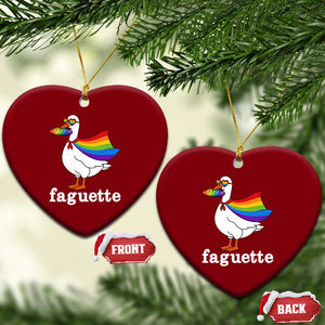 Faguette LGBTQ Ceramic Ornament Funny Pride Goose Rainbow TS14 Print Your Wear