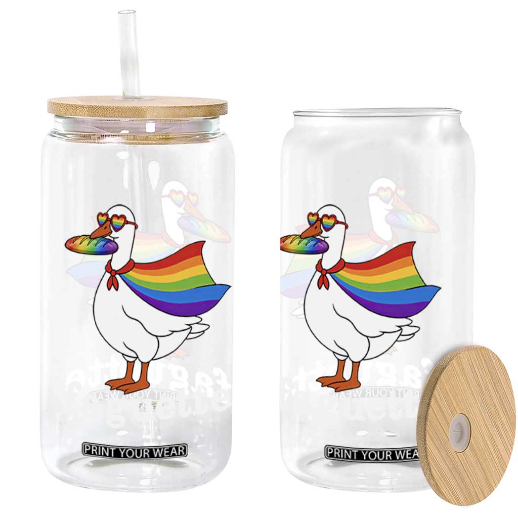 Faguette LGBTQ Glass Can Funny Pride Goose Rainbow TS14 Print Your Wear