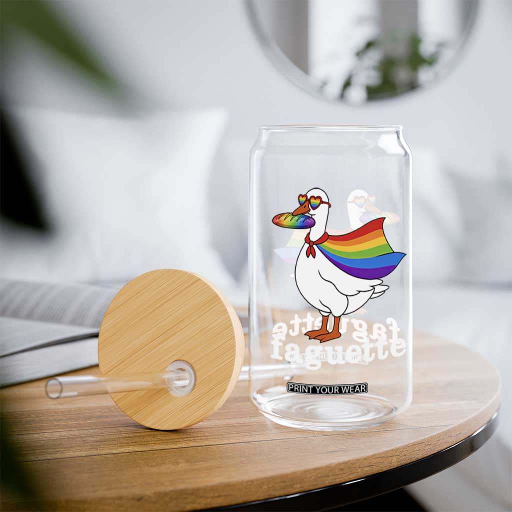 Faguette LGBTQ Glass Can Funny Pride Goose Rainbow TS14 Print Your Wear