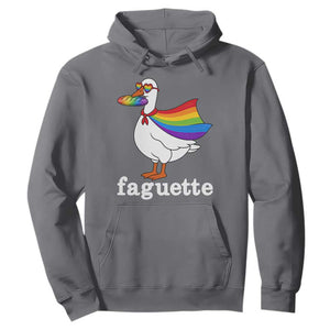 Faguette LGBTQ Hoodie Funny Pride Goose Rainbow TS14 Charcoal Print Your Wear