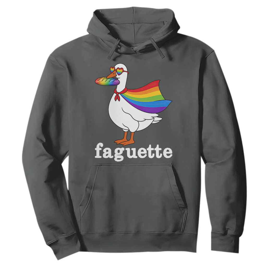 Faguette LGBTQ Hoodie Funny Pride Goose Rainbow TS14 Dark Heather Print Your Wear