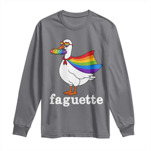 Faguette LGBTQ Long Sleeve Shirt Funny Pride Goose Rainbow TS14 Charcoal Print Your Wear