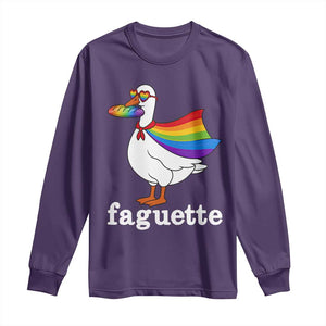 Faguette LGBTQ Long Sleeve Shirt Funny Pride Goose Rainbow TS14 Purple Print Your Wear