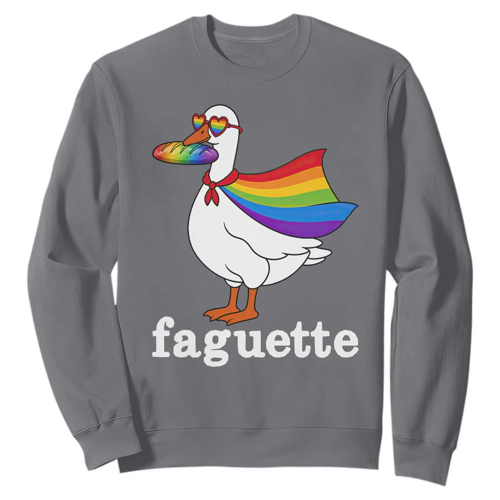 Faguette LGBTQ Sweatshirt Funny Pride Goose Rainbow TS14 Charcoal Print Your Wear