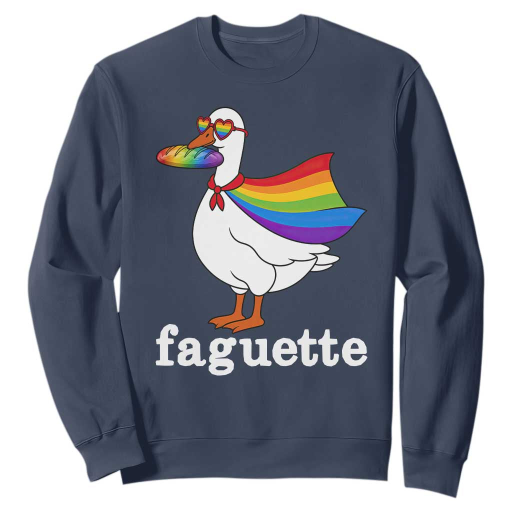 Faguette LGBTQ Sweatshirt Funny Pride Goose Rainbow TS14 Navy Print Your Wear