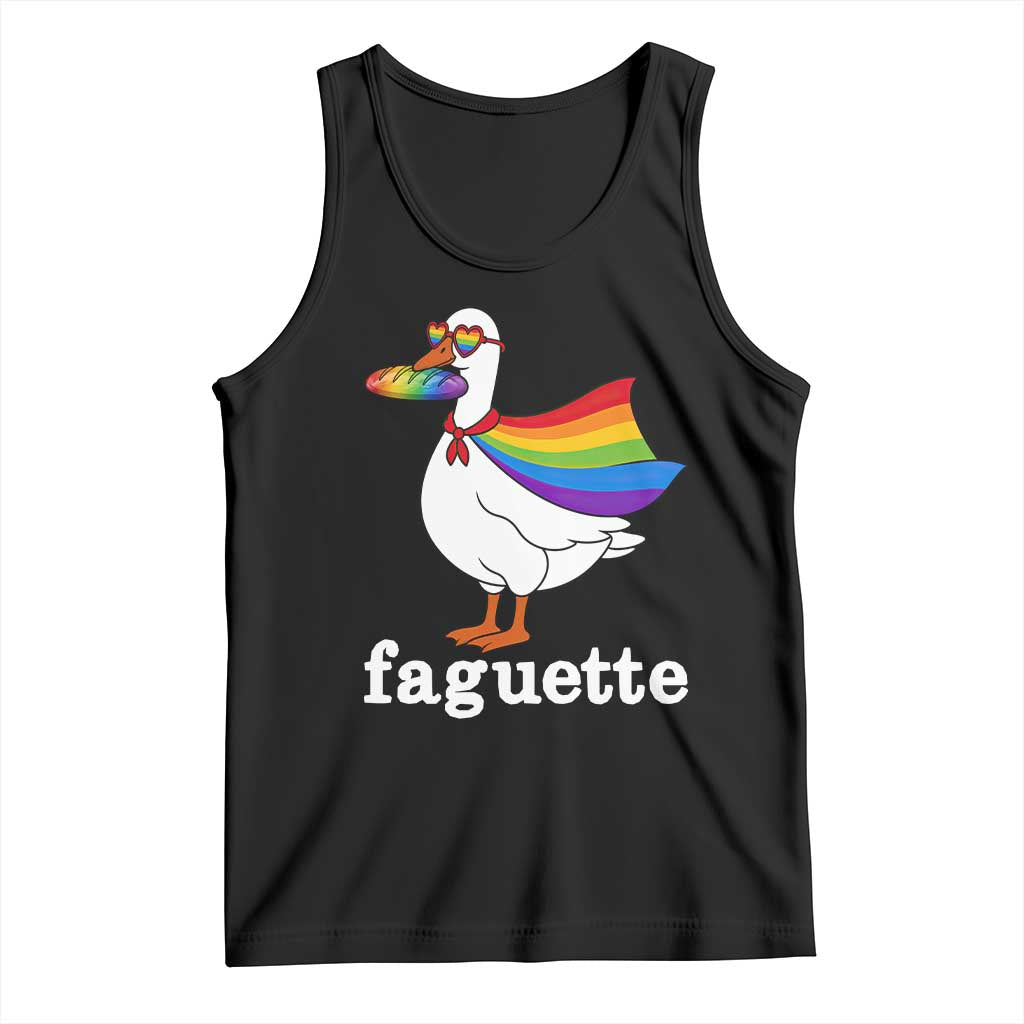 Faguette LGBTQ Tank Top Funny Pride Goose Rainbow TS14 Black Print Your Wear