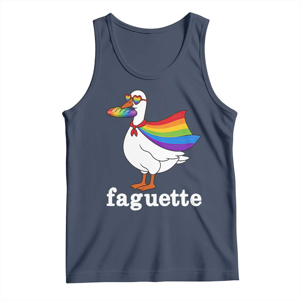 Faguette LGBTQ Tank Top Funny Pride Goose Rainbow TS14 Navy Print Your Wear