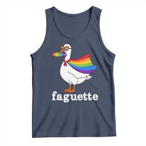 Faguette LGBTQ Tank Top Funny Pride Goose Rainbow TS14 Navy Print Your Wear