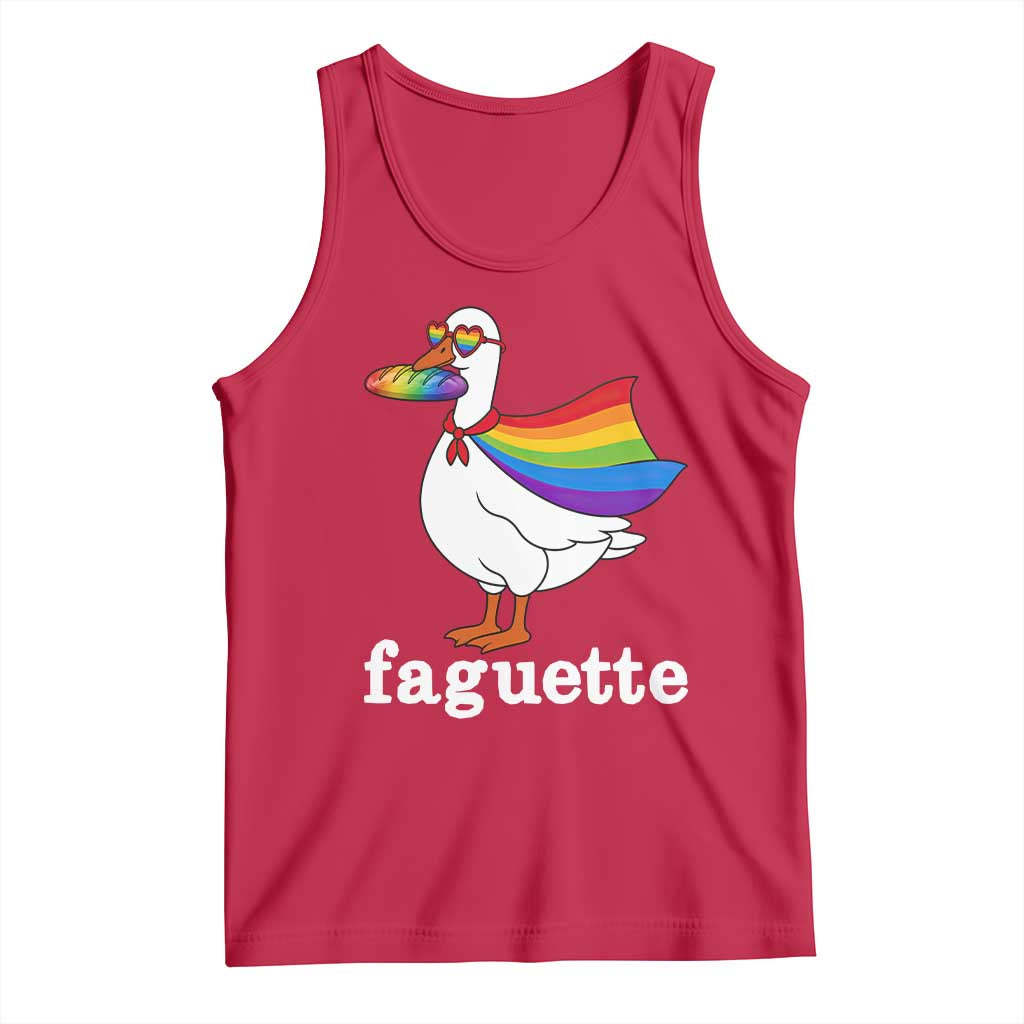 Faguette LGBTQ Tank Top Funny Pride Goose Rainbow TS14 Red Print Your Wear