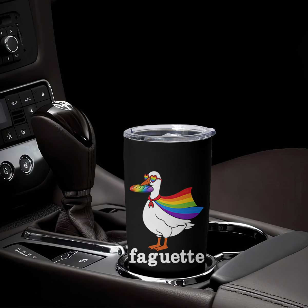 Faguette LGBTQ Tumbler Cup Funny Pride Goose Rainbow TS14 Print Your Wear