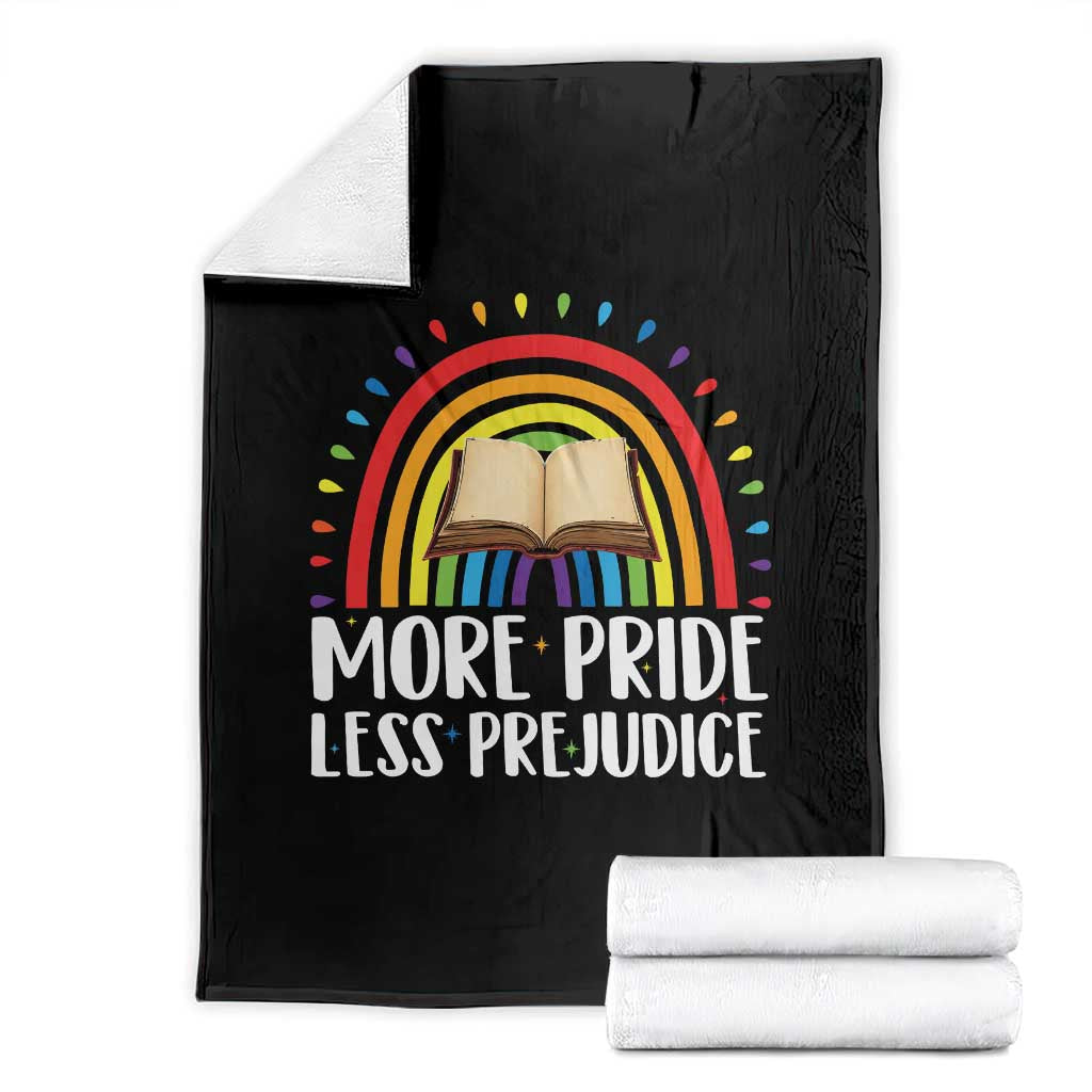 More Pride Less Prejudice Throw Blanket LGBTQ Pride Month Book Lover TS14 Black Print Your Wear