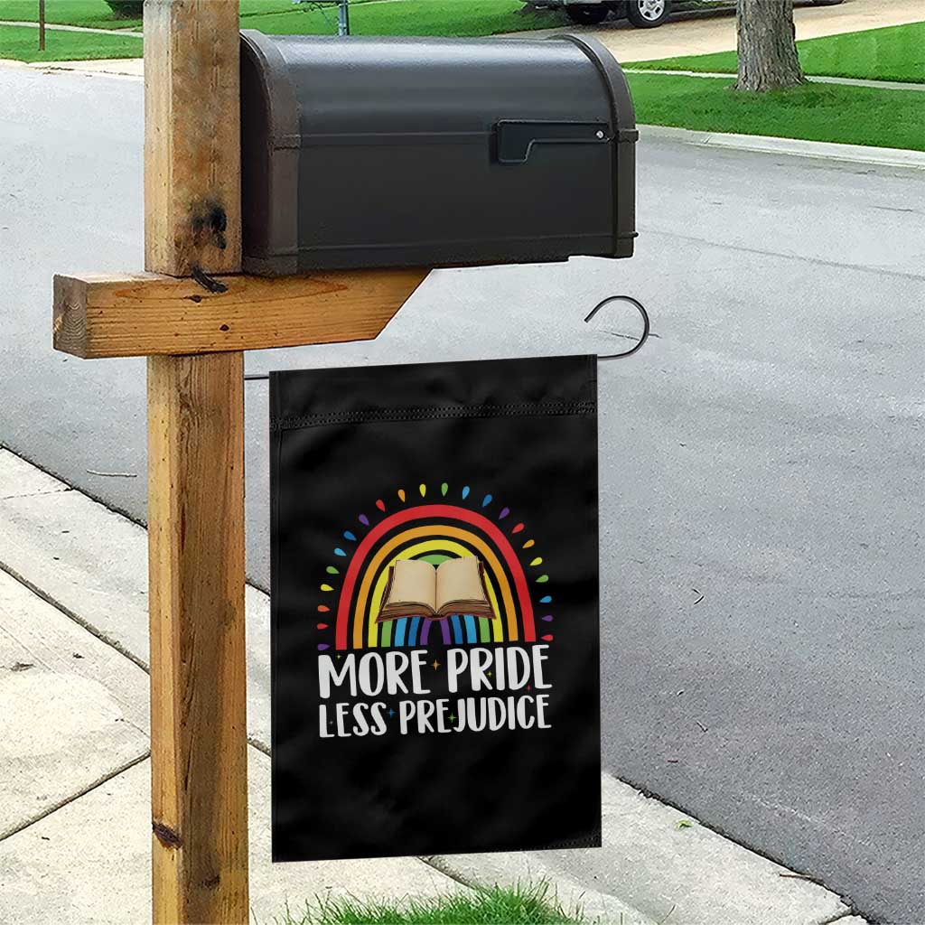 More Pride Less Prejudice Garden Flag LGBTQ Pride Month Book Lover TS14 Print Your Wear