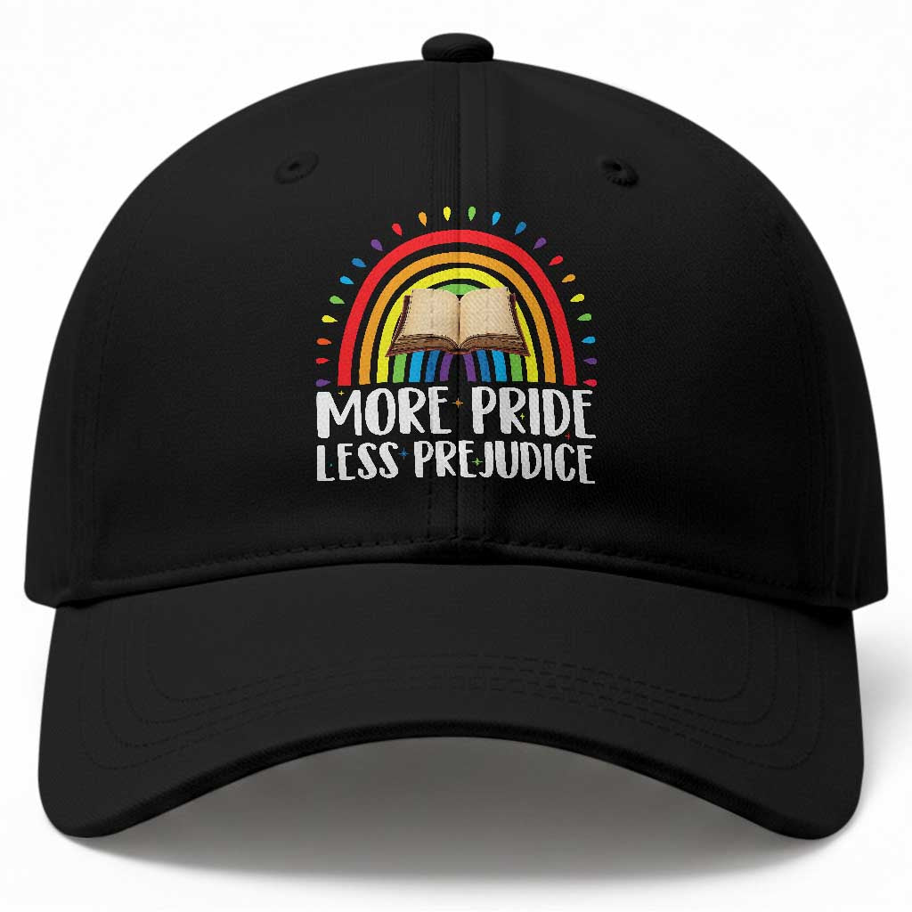 More Pride Less Prejudice Baseball Cap LGBTQ Pride Month Book Lover TS14 Print Your Wear