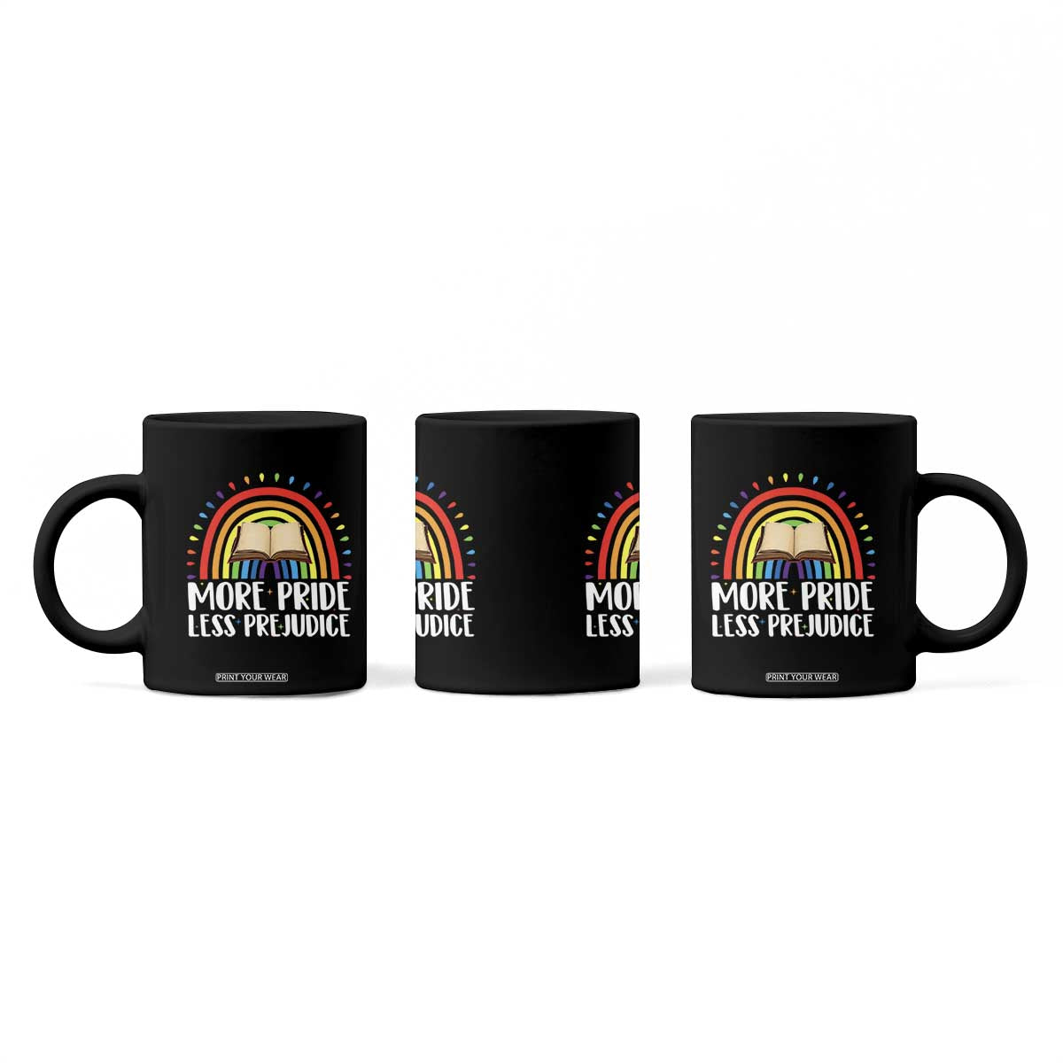 More Pride Less Prejudice Coffee Mug LGBTQ Pride Month Book Lover TS14 Print Your Wear