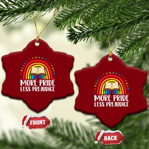 More Pride Less Prejudice Ceramic Ornament LGBTQ Pride Month Book Lover TS14 Print Your Wear
