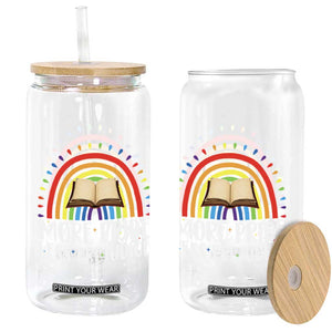 More Pride Less Prejudice Glass Can LGBTQ Pride Month Book Lover TS14 Print Your Wear