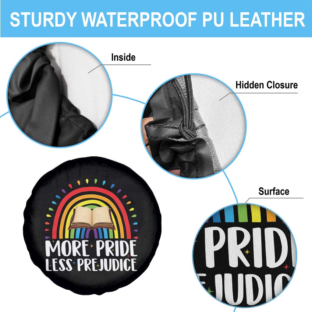 More Pride Less Prejudice Spare Tire Cover LGBTQ Pride Month Book Lover TS14 Print Your Wear