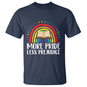 More Pride Less Prejudice T Shirt LGBTQ Pride Month Book Lover TS14 Navy Print Your Wear