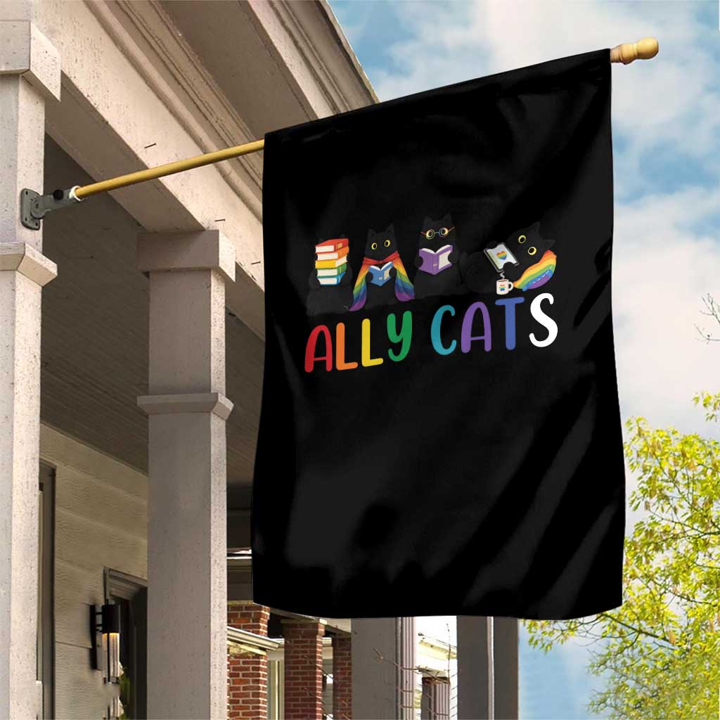 Rainbow Pride Ally Cats Garden Flag LGBTQ Inclusion Cat Lover Gift TS14 Print Your Wear