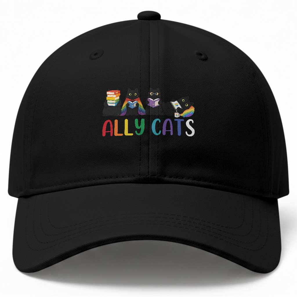 Rainbow Pride Ally Cats Baseball Cap LGBTQ Inclusion Cat Lover Gift TS14 Print Your Wear