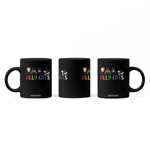 Rainbow Pride Ally Cats Coffee Mug LGBTQ Inclusion Cat Lover Gift TS14 Print Your Wear