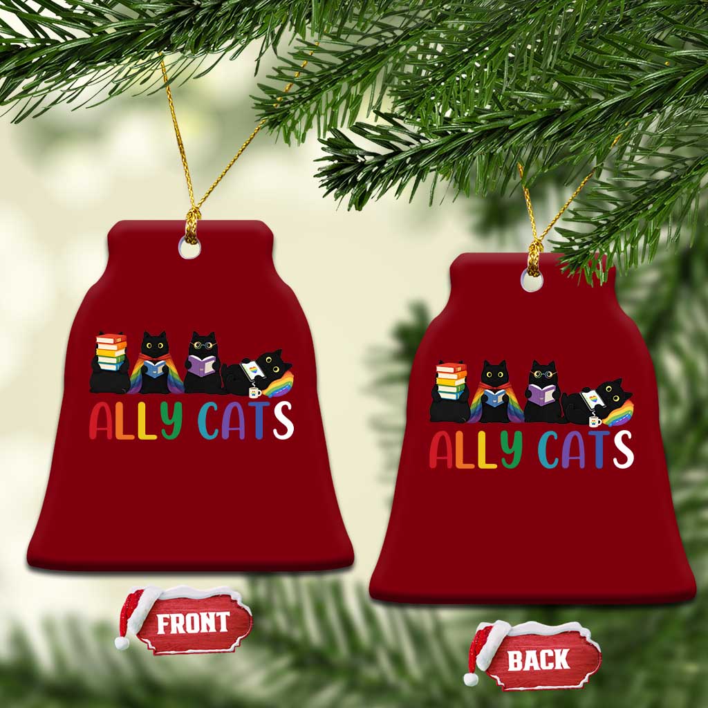 Rainbow Pride Ally Cats Ceramic Ornament LGBTQ Inclusion Cat Lover Gift TS14 Print Your Wear