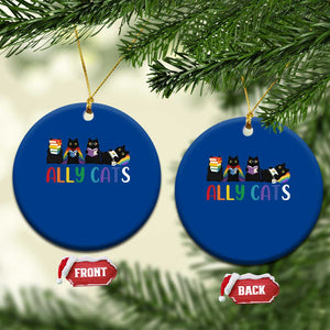 Rainbow Pride Ally Cats Ceramic Ornament LGBTQ Inclusion Cat Lover Gift TS14 1pc Blue Print Your Wear