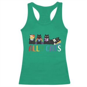 Rainbow Pride Ally Cats Racerback Tank Top LGBTQ Inclusion Cat Lover Gift TS14 Irish Green Print Your Wear