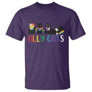 Rainbow Pride Ally Cats T Shirt LGBTQ Inclusion Cat Lover Gift TS14 Purple Print Your Wear