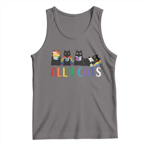 Rainbow Pride Ally Cats Tank Top LGBTQ Inclusion Cat Lover Gift TS14 Deep Heather Print Your Wear