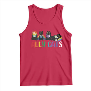 Rainbow Pride Ally Cats Tank Top LGBTQ Inclusion Cat Lover Gift TS14 Red Print Your Wear
