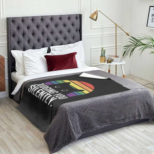 Rainbow Black Cat LGBT Pride Throw Blanket Judging You Silently TS14 Print Your Wear