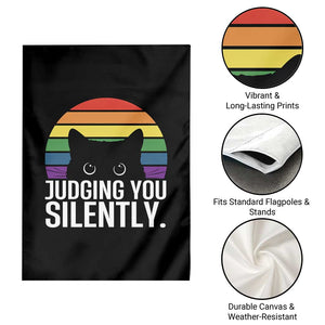 Rainbow Black Cat LGBT Pride Garden Flag Judging You Silently TS14 Print Your Wear