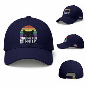 Rainbow Black Cat LGBT Pride Baseball Cap Judging You Silently TS14 Baseball Cap Universal Fit Dark Blue Print Your Wear