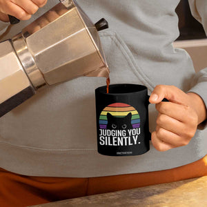 Rainbow Black Cat LGBT Pride Coffee Mug Judging You Silently TS14 Print Your Wear