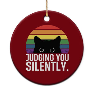 Rainbow Black Cat LGBT Pride Ceramic Ornament Judging You Silently TS14 1pc Red Print Your Wear