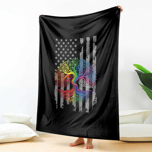 Tree of Life Rainbow LGBTQ Pride Throw Blanket American Flag Gift TS14 Print Your Wear