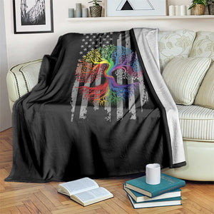 Tree of Life Rainbow LGBTQ Pride Throw Blanket American Flag Gift TS14 Print Your Wear