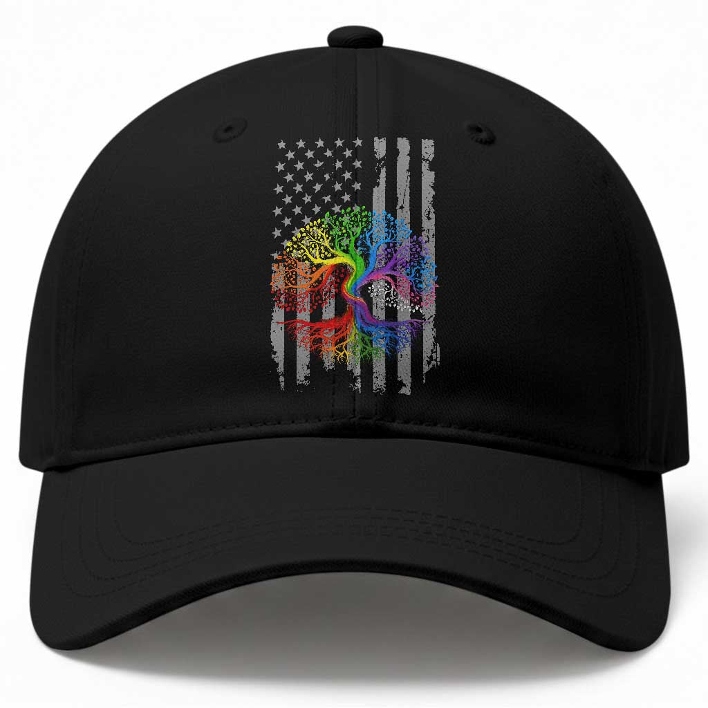 Tree of Life Rainbow LGBTQ Pride Baseball Cap American Flag Gift TS14 Print Your Wear