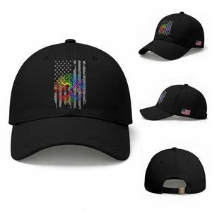 Tree of Life Rainbow LGBTQ Pride Baseball Cap American Flag Gift TS14 Baseball Cap Universal Fit Black Print Your Wear