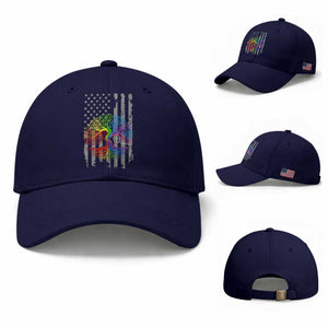 Tree of Life Rainbow LGBTQ Pride Baseball Cap American Flag Gift TS14 Baseball Cap Universal Fit Dark Blue Print Your Wear
