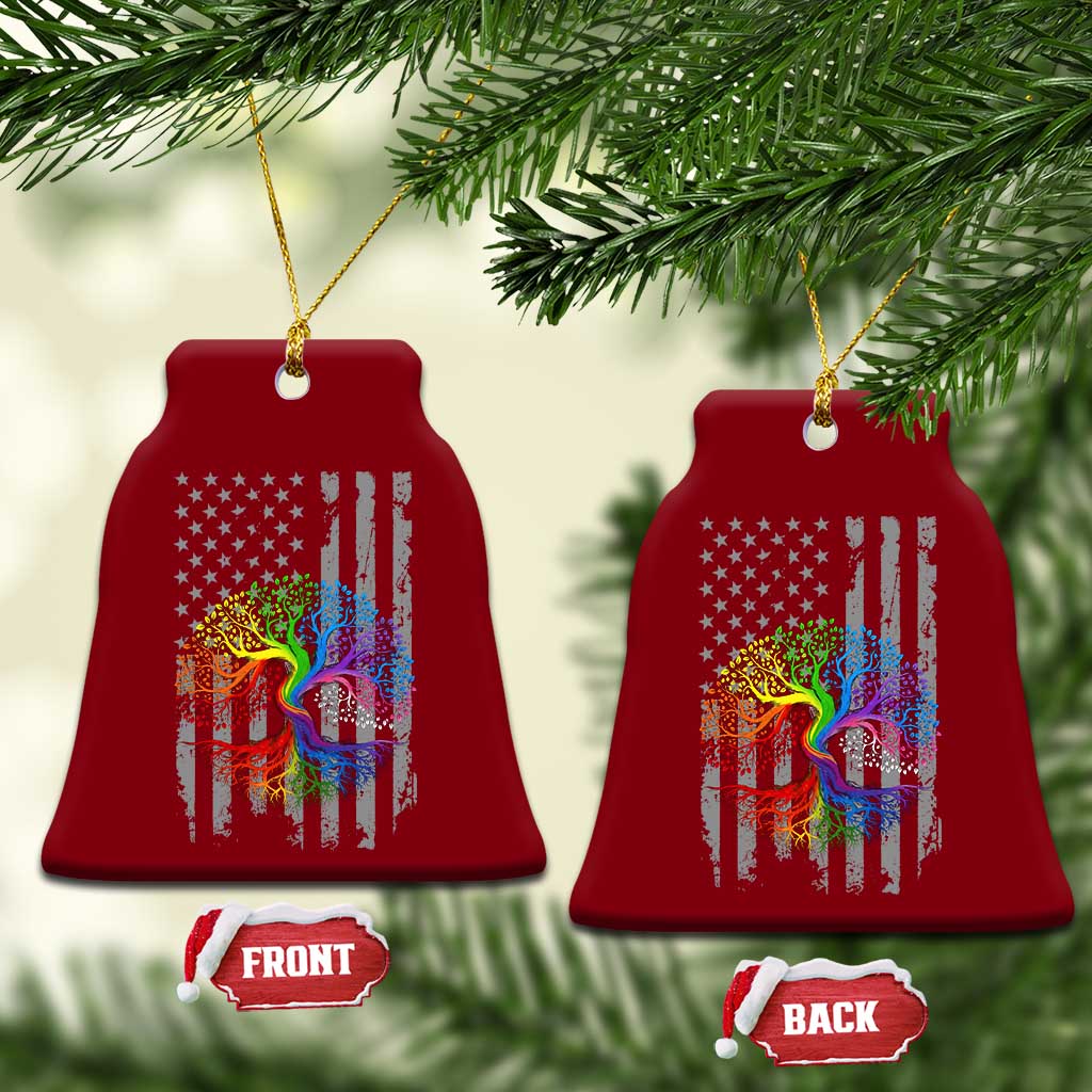 Tree of Life Rainbow LGBTQ Pride Ceramic Ornament American Flag Gift TS14 Print Your Wear