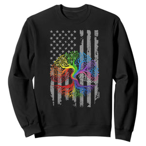 Tree of Life Rainbow LGBTQ Pride Sweatshirt American Flag Gift TS14 Black Print Your Wear
