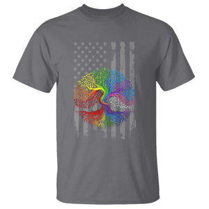 Tree of Life Rainbow LGBTQ Pride T Shirt American Flag Gift TS14 Charcoal Print Your Wear