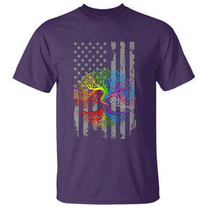 Tree of Life Rainbow LGBTQ Pride T Shirt American Flag Gift TS14 Purple Print Your Wear