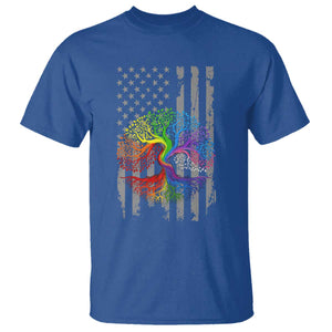 Tree of Life Rainbow LGBTQ Pride T Shirt American Flag Gift TS14 Royal Blue Print Your Wear