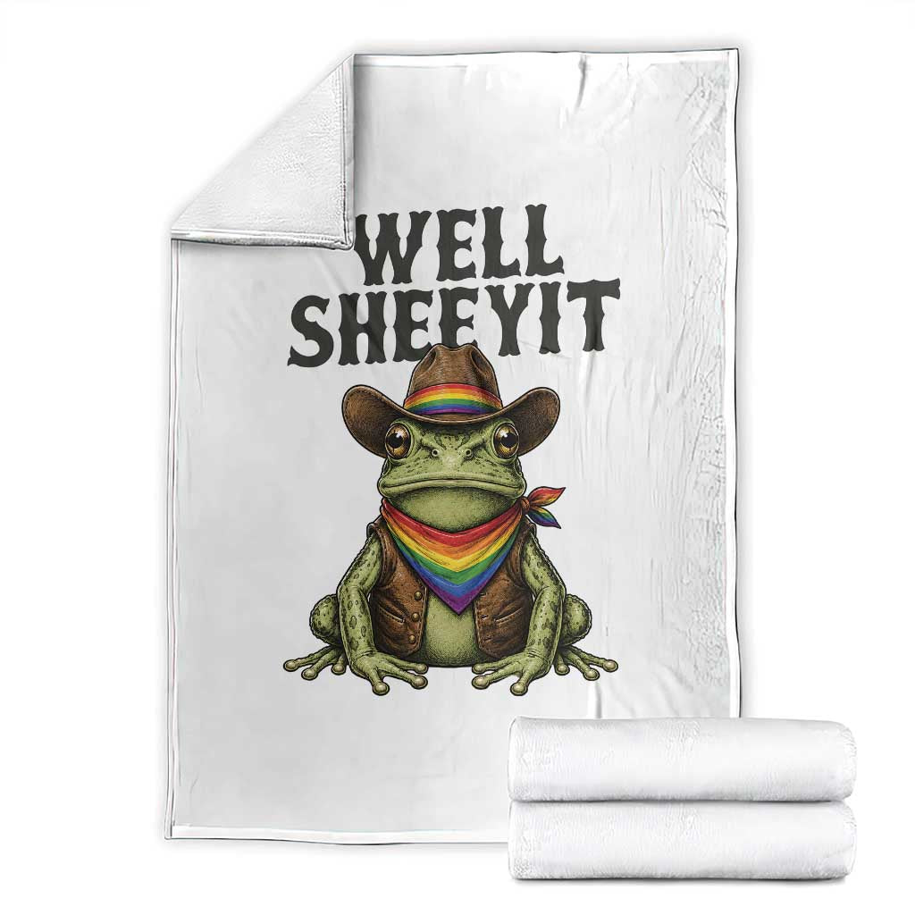 Pride Frog LGBT Rainbow Throw Blanket Well Sheeyit Country Western TS14 White Print Your Wear