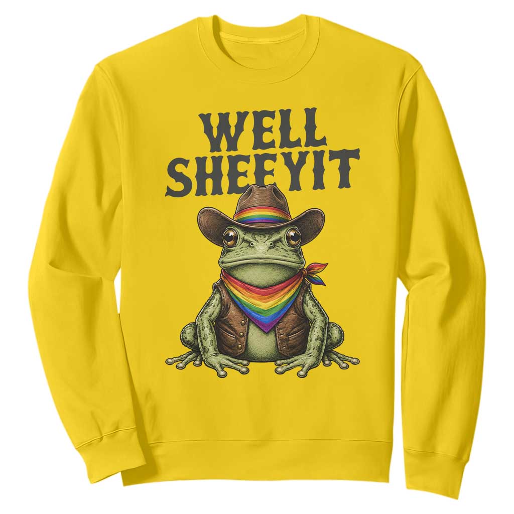 Pride Frog LGBT Rainbow Sweatshirt Well Sheeyit Country Western TS14 Daisy Print Your Wear